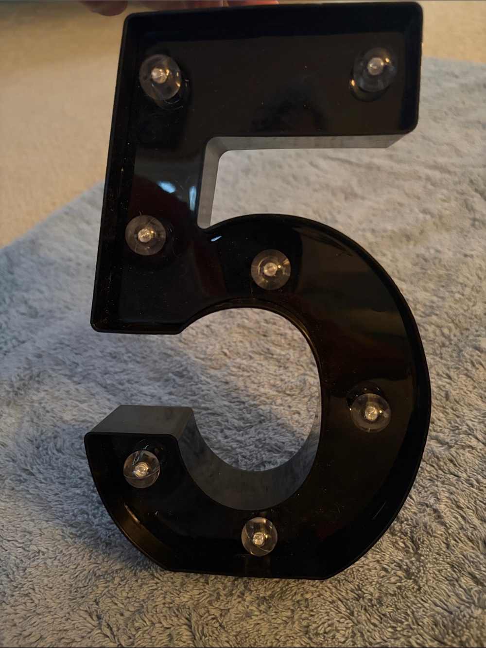 Black Number 5 LED Accent Light - Home Accents